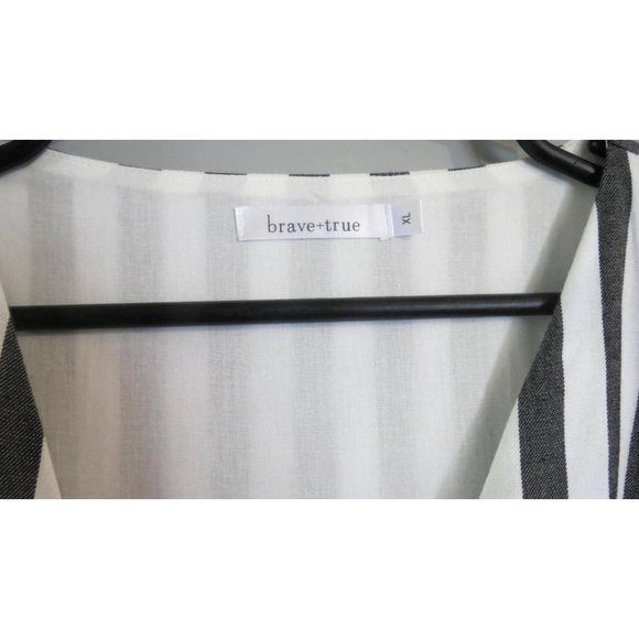 BRAVE AND TRUE - wrap dress size large - charcoal stripe - presents as n… - Picture 6 of 7